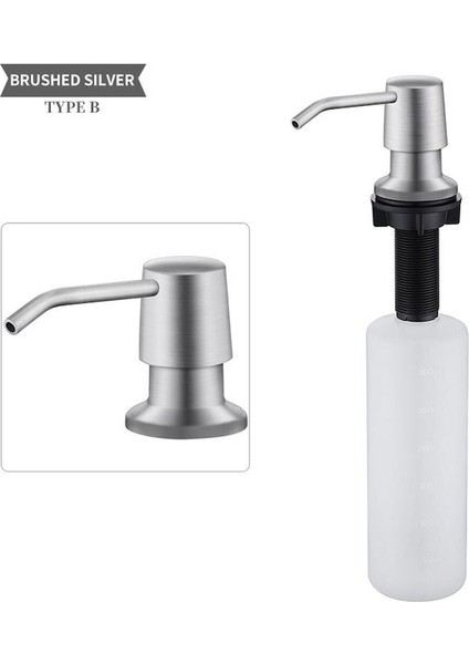 B Fırçalı Sabunluk Siyah Mutfak Lavabo Tezgahı Sıvı Sabunluk Şişe Mutfak Aksesuarları Dahili Tasarım El Pompaları (Yurt Dışından)