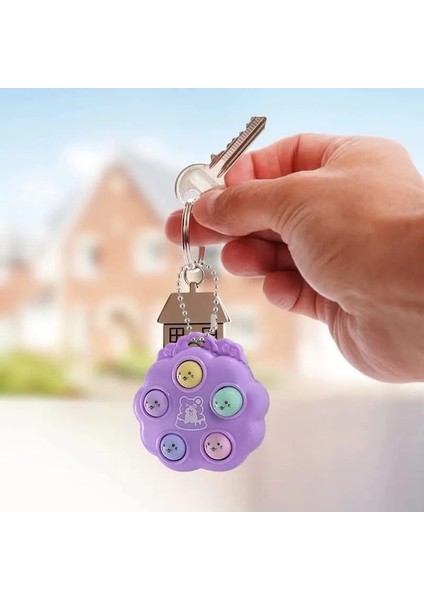 Mor-Tasarım Wac-A-Mole Mini Oyun Fidget Cep Oyunu Elektronik Oyuncak Anahtarlık Olmadan El Beyin Eğitimi Fiziksel Düğme (Yurt Dışından)