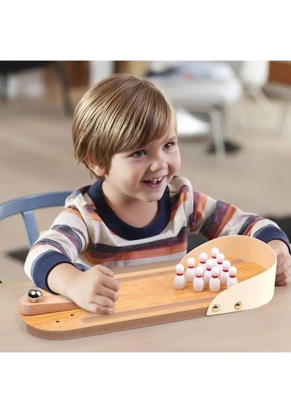 A1-Bulmaca Ahşap Mini Bowling Topu Ebeveyn-Çocuk Interaktif Tahta Oyunu Rahat Stres Giderici Iç Mekan Oyunu Topu Oyuncak Hediye (Yurt Dışından)