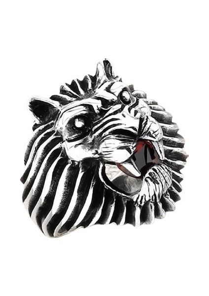 Erkek Yüzük Gümüş 925 Motorcu Aslan