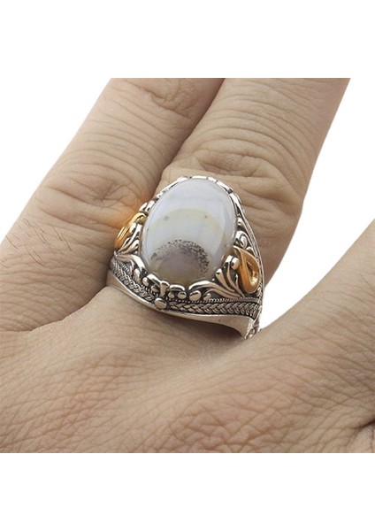 Erkek Yüzük Gümüş 925 Yemen Akik Taşlı fiyatları