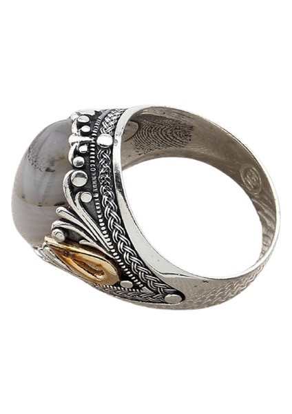 Erkek Yüzük Gümüş 925 Yemen Akik Taşlı modelleri