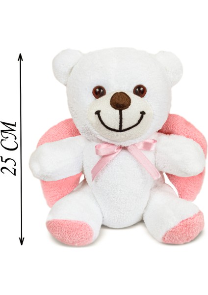 25 cm Melek Ayıcık & Aksesuar Kutusu & Papatya Kolye