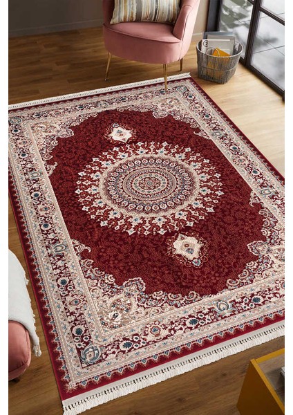 Amasra Kırmızı Halı Yumuşak Oturma Odası Salon Çocuk Odası Mutfak Halısı P256D 150 x 230