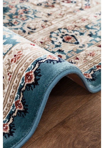 Amasra Mavi Halı Yumuşak Oturma Odası Salon Çocuk Odası Mutfak Halısı P256d 200 x 290