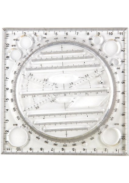 Siyah Stil Çok Işlevli Dönebilen Çizim Şablonu Sanat Tasarım Inşaat Mimarı Stereo Geometri Daire Çizim Ölçme Ölçeği Cetvel (Yurt Dışından)