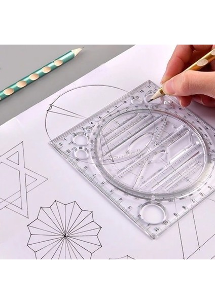 Siyah Stil Çok Işlevli Dönebilen Çizim Şablonu Sanat Tasarım Inşaat Mimarı Stereo Geometri Daire Çizim Ölçme Ölçeği Cetvel (Yurt Dışından) modelleri