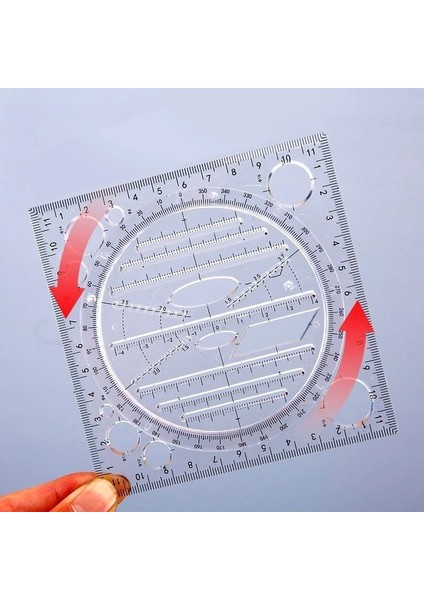Siyah Stil Çok Işlevli Dönebilen Çizim Şablonu Sanat Tasarım Inşaat Mimarı Stereo Geometri Daire Çizim Ölçme Ölçeği Cetvel (Yurt Dışından) indirimleri