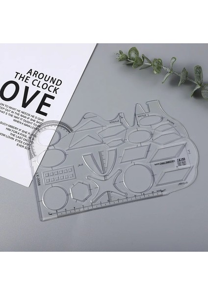 Şeffaf Stil Çok Şekilli Plastik Katlanabilir Cetvel Boyama Çizim Şablonu Oval Geometrik Eğri Desen Cetvel Kırtasiye Ofis Malzemeleri (Yurt Dışından)