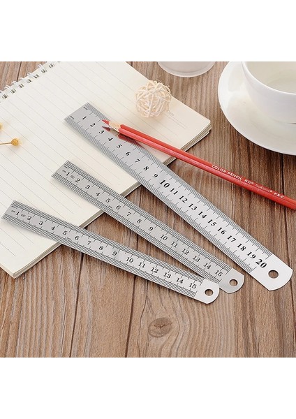 N15 Tarzı cm Paslanmaz Çelik Metal Düz Cetvel Aracı Çift Taraflı Ölçme Aleti (Yurt Dışından)
