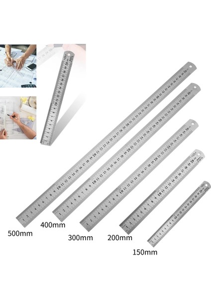 200MM Tarzı Metal Cetvel Paslanmaz Çelik Düz Cetvel Öğrenci Cetveller Ölçü Ağaç Işleme Çizim Hassas Ölçme Aletleri cm (Yurt Dışından)