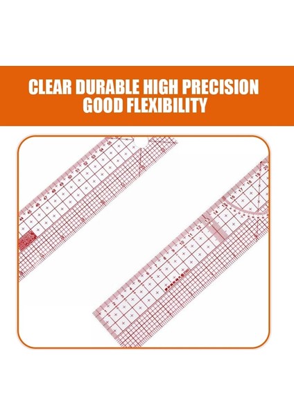 60 cm Dıy Ölçüm Patchwork Kıstas Çift Taraflı Metrik Düz Cetvel Dikiş Terzi Çok Fonksiyonlu Şeffaf Çizim Cetveli (Yurt Dışından)