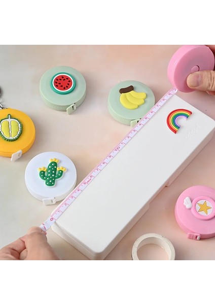 Kek Tarzı 1.5 Metre Inç Uzun Sevimli Kawaii Hayvanlar Rulo Otomatik Streç Cetvel Kırtasiye Dikiş Ölçü Cetvel Mezura (Yurt Dışından) fiyatları