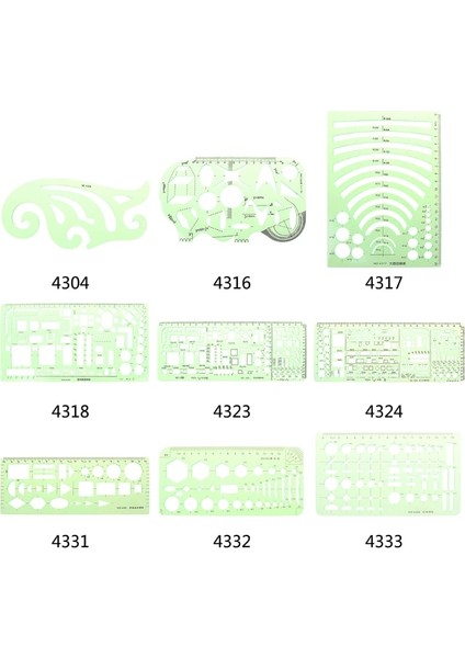 NO.4316 Stili Yeni Yeşil Geometrik Şablon Cetvel Haritalama Çizim Araçları Cetvel Öğrenci Okul Kırtasiye Için Uygun (Yurt Dışından) fiyatları