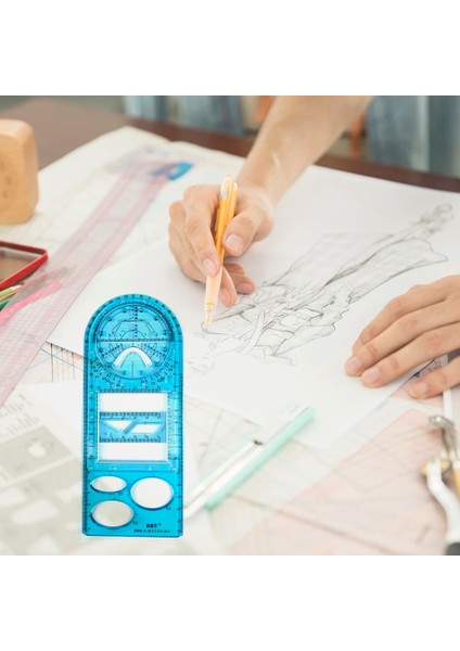 Mavi Stil Çok Fonksiyonlu Geometrik Cetvel Çizim Şablonu Okul Ofisi Için Gerekli Ölçme Cetveli Kırtasiye Gra Gadget (Yurt Dışından) fiyatları