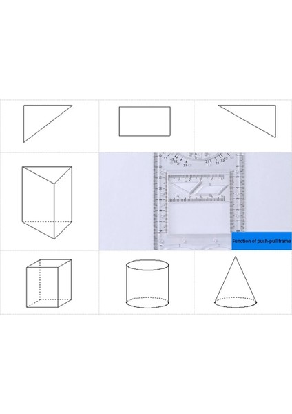 Mavi Stil Çok Fonksiyonlu Geometrik Cetvel Çizim Şablonu Okul Ofisi Için Gerekli Ölçme Cetveli Kırtasiye Gra Gadget (Yurt Dışından) modelleri