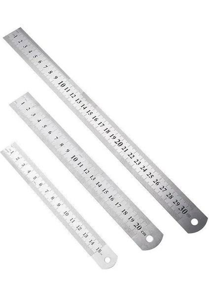 20CM Tarzı Metal Ölçeği Paslanmaz Çelik Düz Cetvel 15 cm 20 cm 30 cm Cetvel Çocuklar Kırtasiye Ölçme Çizim Aracı Ofis Okul Malzemeleri (Yurt Dışından)