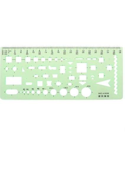 NO.4308 Stili Yeni Yeşil Geometrik Şablon Cetvel Haritalama Çizim Araçları Cetvel Öğrenci Okul Kırtasiye Için Uygun (Yurt Dışından)