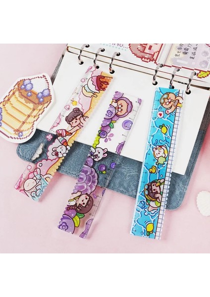 Bir Stil 15 cm Kawaii Tapyoka Kız Plastik Cetvel Çok Fonksiyonlu Dıy Çizim Araçları Öğrenci Sevimli Cetveller Çift Görevli Okul Ofis Malzemeleri (Yurt Dışından) modelleri