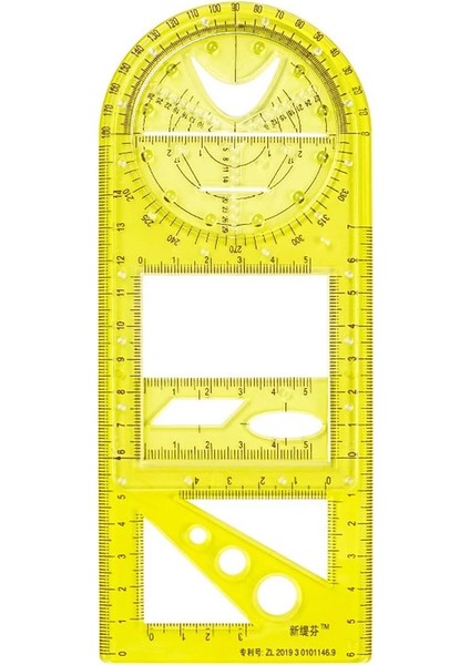 Junior-1 Tarzı Çok Fonksiyonlu Geometrik Cetvel Geometrik Çizim Şablonu Okul Öğrenci Ofis Mimarisi Için Ölçme Aracı Ölçme Kuralı (Yurt Dışından)