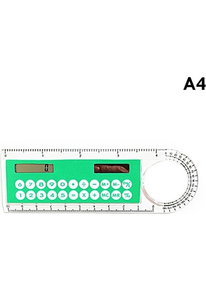 A4 Stili Ultra-Ince Düz Cetvel ile Güneş Hesap Makinesi Büyüteç Mini Çok Fonksiyonlu 10 cm Uzunluk Cetvel Öğrenci Okul Ofis Malzemeleri (Yurt Dışından)