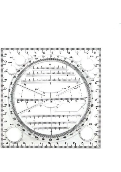 Bk Tarzı Çok Işlevli Dönebilen Çizim Şablonu Sanat Tasarım Inşaat Mimarı Stereo Geometri Daire Çizim Ölçme Ölçeği Cetvel (Yurt Dışından)