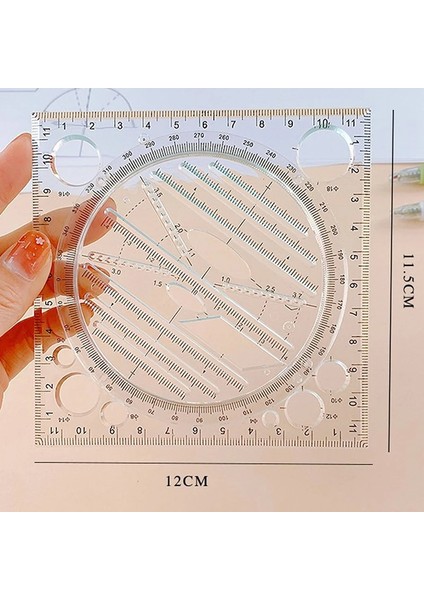 A4 Stili Açı Geometrik Çizim Şablonu Daire Oluşturucu Çizim Cetveli Çok Fonksiyonlu (Yurt Dışından) indirimleri