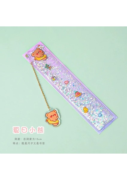 NO.237 Tarzı Kdd Sevimli Kore Kırtasiye Quicksand Düz Cetvel Kawaii Aksesuarları Yer Imleri Çizim Ölçüm Okul Malzemeleri Için Kullanın (Yurt Dışından)
