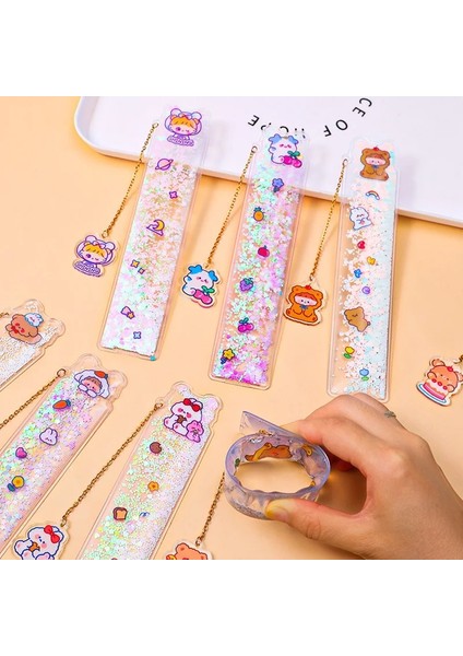NO.237 Tarzı Kdd Sevimli Kore Kırtasiye Quicksand Düz Cetvel Kawaii Aksesuarları Yer Imleri Çizim Ölçüm Okul Malzemeleri Için Kullanın (Yurt Dışından) fırsatları