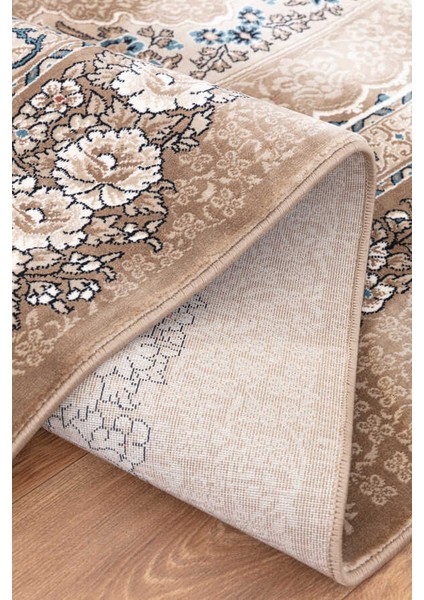 Amasra Bej Mavi Halı Yumuşak Oturma Odası Salon Çocuk Odası Mutfak Halısı P9086 240 x 330 indirimleri