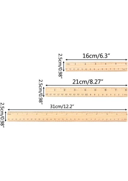 20CM Tarzı Yeni 15 cm 20 cm 30 cm Ahşap Cetvel Çizim Hediye Çift Taraflı Cetvel Kırtasiye Okul Malzemeleri Ofis Ölçme Aracı Düz Cetveller (Yurt Dışından)