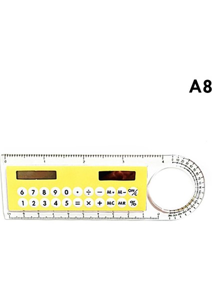 A8 Tarzı Çok Fonksiyonlu Güneş Cetvel Hesap Makinesi 10 cm Uzunluk Açı Cetvel Kart Cetvel Okul Ofis Öğrencileri Kırtasiye Güneş Cetvelleri (Yurt Dışından)