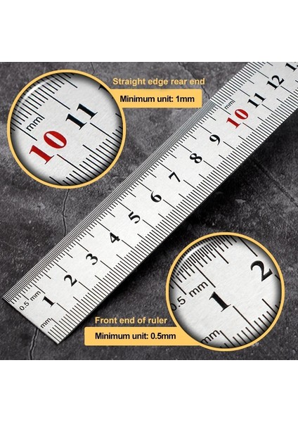 30CM Tarzı cm Paslanmaz Çelik Çift Taraflı Düz Cetvel Santimetre Inç Ölçekli Cetvel Ölçme Aracı Okul Ofis Aksesuarları (Yurt Dışından) fiyatları