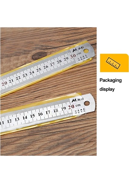 30CM Tarzı cm Paslanmaz Çelik Çift Taraflı Düz Cetvel Santimetre Inç Ölçekli Cetvel Ölçme Aracı Okul Ofis Aksesuarları (Yurt Dışından) fırsatları