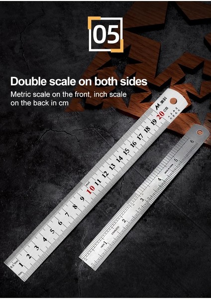 30CM Tarzı cm Paslanmaz Çelik Çift Taraflı Düz Cetvel Santimetre Inç Ölçekli Cetvel Ölçme Aracı Okul Ofis Aksesuarları (Yurt Dışından) indirimleri