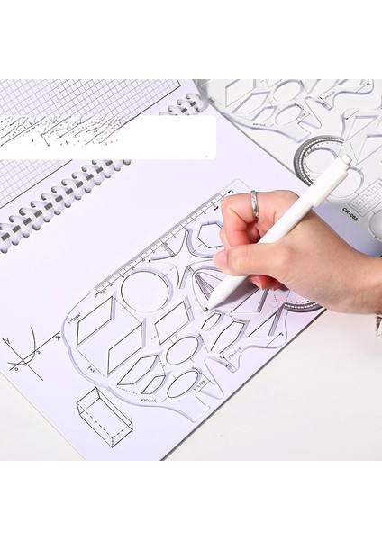 Yumuşak Stil Çok Fonksiyonlu Hızlı Çizim Şablonu Yaratıcı Yumuşak Matematik Fonksiyon Cetvel Tasarım Daire Geometri Çizim Şeffaf Cetvel (Yurt Dışından) modelleri