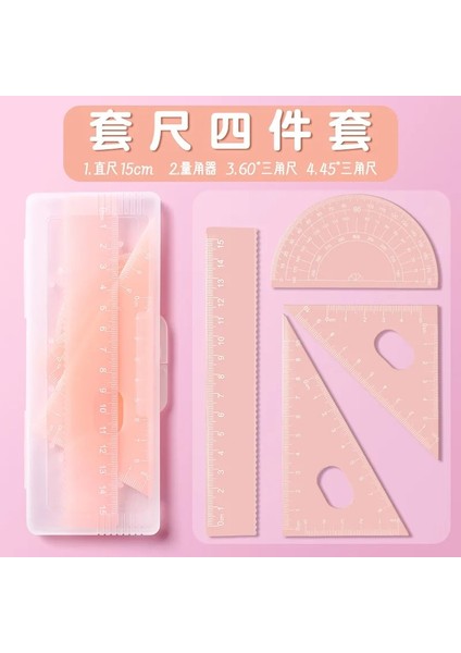 Yeşil Stil Cetvel Seti Ins Sevimli Öğrenci Kırtasiye Uzatılmış Derece Üçgen Cetvel Şeffaf Pp Kutusu Renk Okul Öğrenme Çizim Aracı (Yurt Dışından) fiyatları