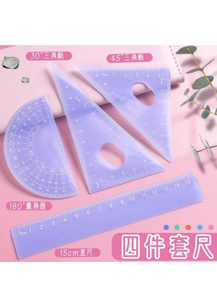 Yeşil Stil Cetvel Seti Ins Sevimli Öğrenci Kırtasiye Uzatılmış Derece Üçgen Cetvel Şeffaf Pp Kutusu Renk Okul Öğrenme Çizim Aracı (Yurt Dışından) indirimleri