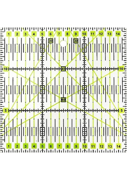 D Tarzı 15*15 cm Şeffaf Kapitone Dikiş Patchwork Cetvel Ev Sanat Kesme Aleti Terzi Zanaat Dıy Dikiş Ölçme Sabit Kesme (Yurt Dışından)