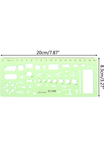 NO.4302 Tarzı 18 Stilleri Cetveller Yeşil Plastik Daireler Geometrik Şablon Cetvel Stencil Ölçme Aracı Kırtasiye Öğrenciler Çizim Eğrisi Cetvel (Yurt Dışından)