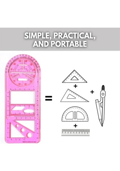 Kırmızı Stil Çok Fonksiyonlu Geometrik Cetvel Geometrik Çizim Şablonu Aktif Çizim Cetvel Okul Ofis Tedarik Cetvel Için Ölçme Aracı (Yurt Dışından) modelleri