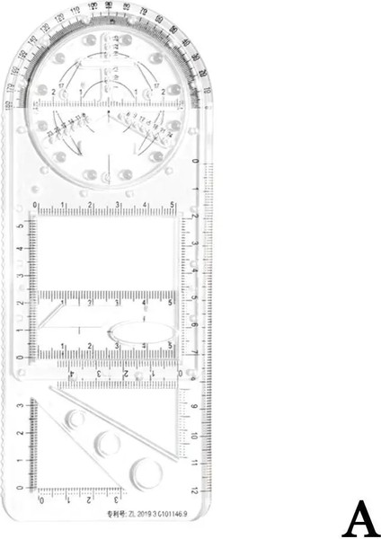 Beyaz Stil Çok Fonksiyonlu Geometrik Cetvel Mekanik Iç Çizim Kaynağı Rotasyon Geometrik Ölçüm Ofis Aracı Şablonu I0W6 (Yurt Dışından)