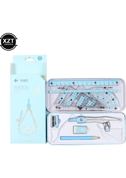 Mavi Stil Et Cetvel Pusula Kalem Seti Geometri Matematik Öğrenci Çizim Kırtasiye Matematik Erkek Kız Için Hediye Okul Malzemeleri (Yurt Dışından)
