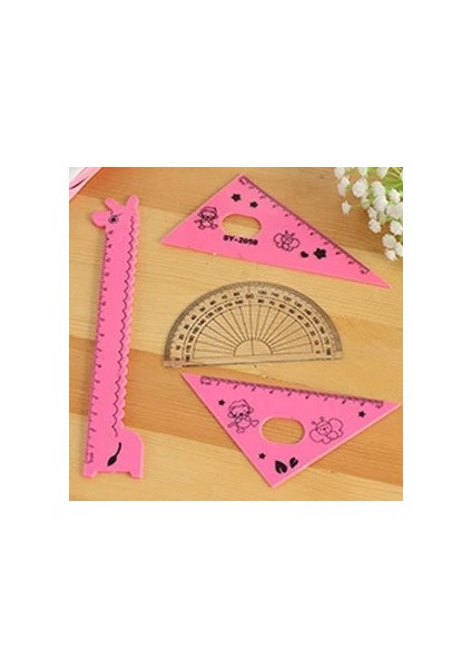 Pembe Tarzı Yeni Varış Kawaii Cetvel Seti Okul Malzemeleri Hayvan Sevimli Okul Araçları Sabit Yaratıcı Karikatür Öğrenciler Zürafa Şekli cl (Yurt Dışından)