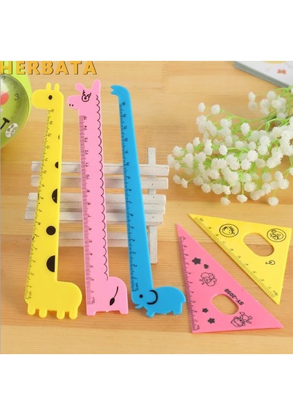 Pembe Tarzı Yeni Varış Kawaii Cetvel Seti Okul Malzemeleri Hayvan Sevimli Okul Araçları Sabit Yaratıcı Karikatür Öğrenciler Zürafa Şekli cl (Yurt Dışından) fiyatları