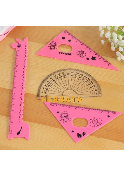 Pembe Tarzı Yeni Varış Kawaii Cetvel Seti Okul Malzemeleri Hayvan Sevimli Okul Araçları Sabit Yaratıcı Karikatür Öğrenciler Zürafa Şekli cl (Yurt Dışından) modelleri