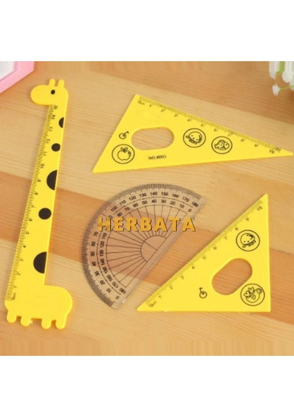 Pembe Tarzı Yeni Varış Kawaii Cetvel Seti Okul Malzemeleri Hayvan Sevimli Okul Araçları Sabit Yaratıcı Karikatür Öğrenciler Zürafa Şekli cl (Yurt Dışından) fırsatları