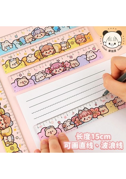 Kötüye Kullanma Tarzı Lot Sevimli Akrilik Cetveller Kawaii Grils Dalgalar Çizim Şablonu Dantel Dikiş Cetvel Kırtasiye Ofis Okul (Yurt Dışından) fırsatları