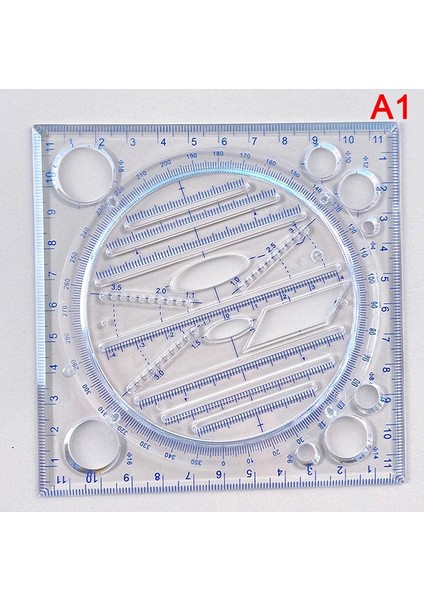 A1 Stili Açı Geometrik Çizim Şablonu Daire Oluşturucu Çizim Cetveli Çok Fonksiyonlu (Yurt Dışından)