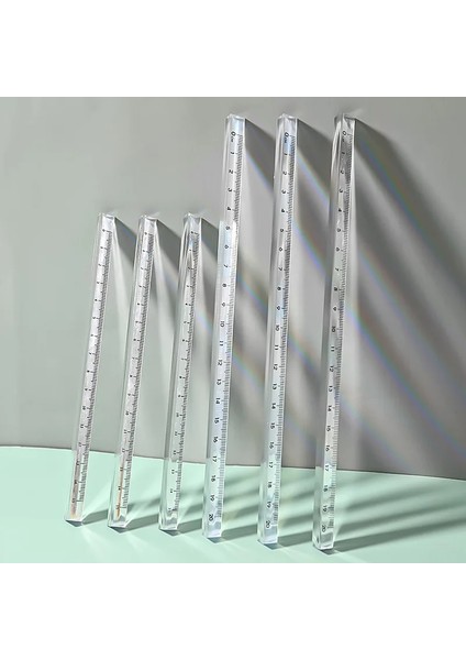 20CM Tarzı cm Şeffaf Üçgen Düz Cetvel Kawaii Ölçüm Çizim Şablonu Kore Kırtasiye Yazma Aracı Ofis Malzemeleri (Yurt Dışından) fiyatları